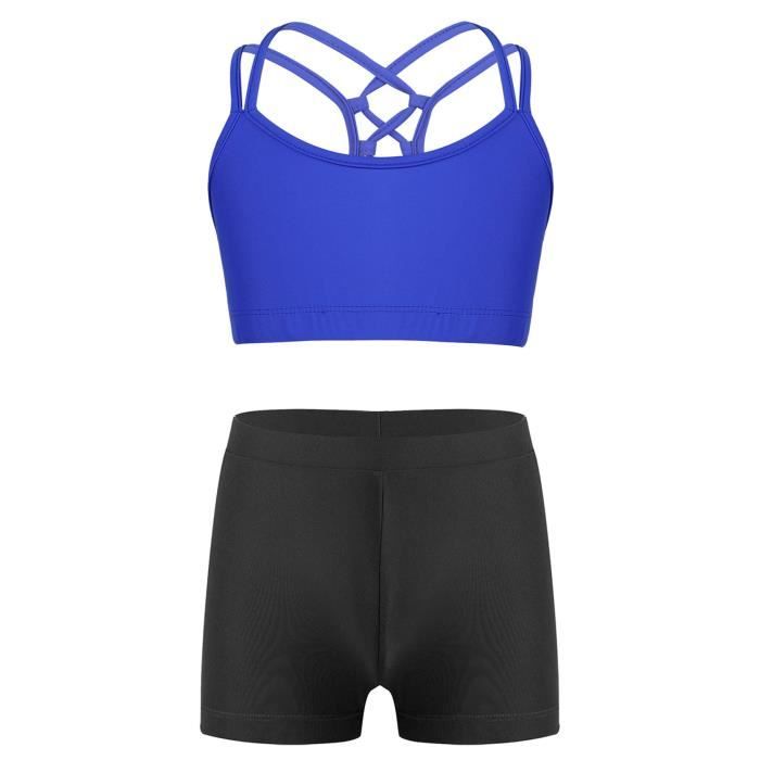 Freebily 3 Pièces Maillot De Bain Filles Tankini Bikini Anti-UV - Haut + Slip + Short 3-16 Ans