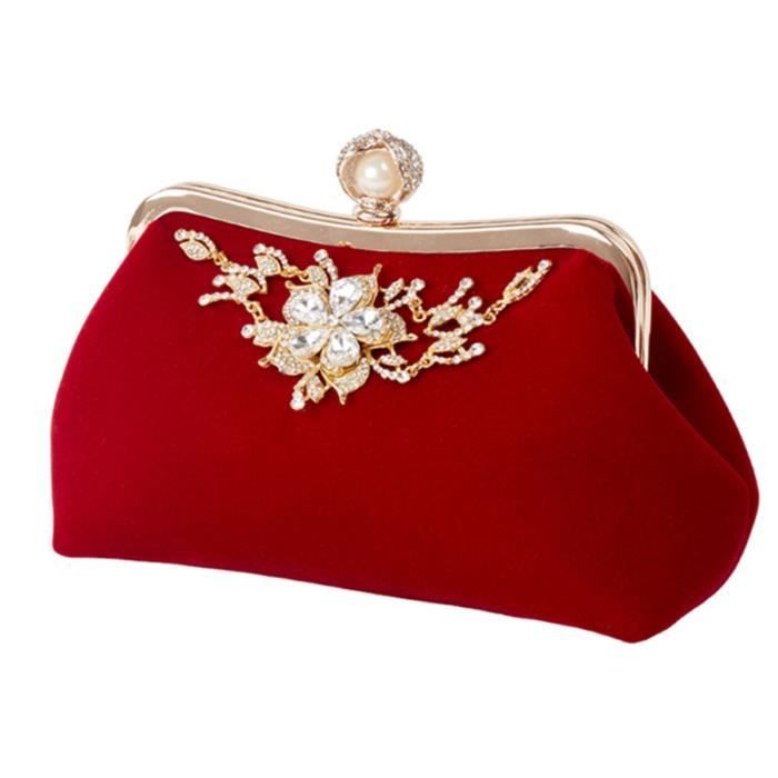 Pochette Strass Élégante Femme - Sac Soirée Clutch à Paillettes Avec Chaîne Amovible Pour Mariage Cocktail