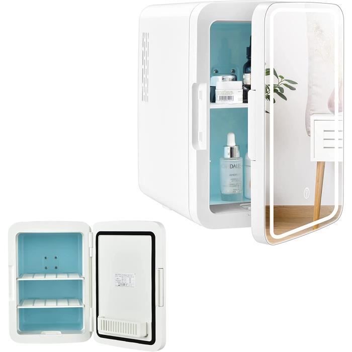 Mini Frigo Portable 10L avec Miroir LED RELAX4LIFE - Blanc