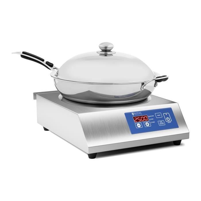 Cuisinière à Induction 4 Feux Royal Catering – 4 X 3500W – 10 Niveaux – Minuterie – 4 X 20 Cm