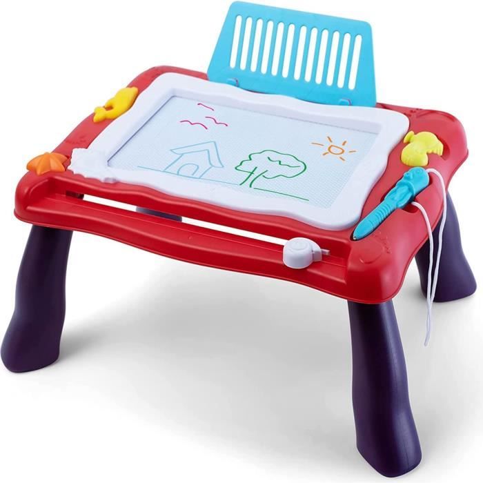 Tableau Magnétique Adhésif Effaçable à Sec - 4 Lignes Rouges Et Cases, 84x12 Cm - Pour Frigo, école, Bureau