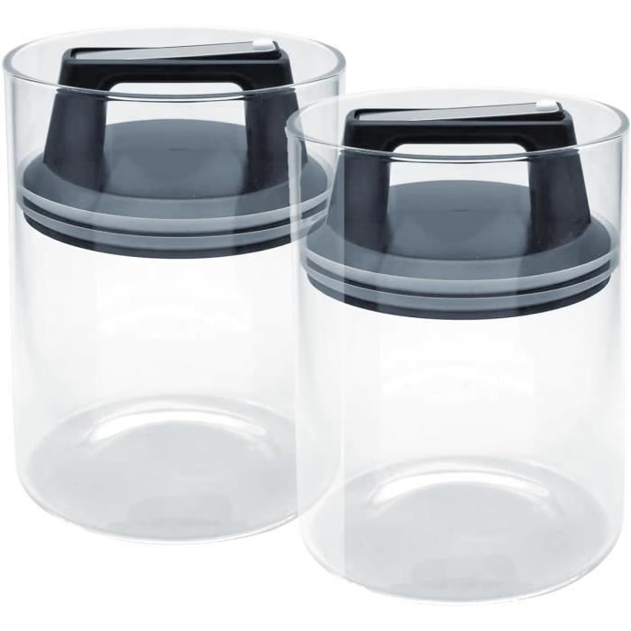Lot De 2 Bocaux En Verre Transparent – Hauteur 14 Cm, Idéal Pour Rangement Ou Déco