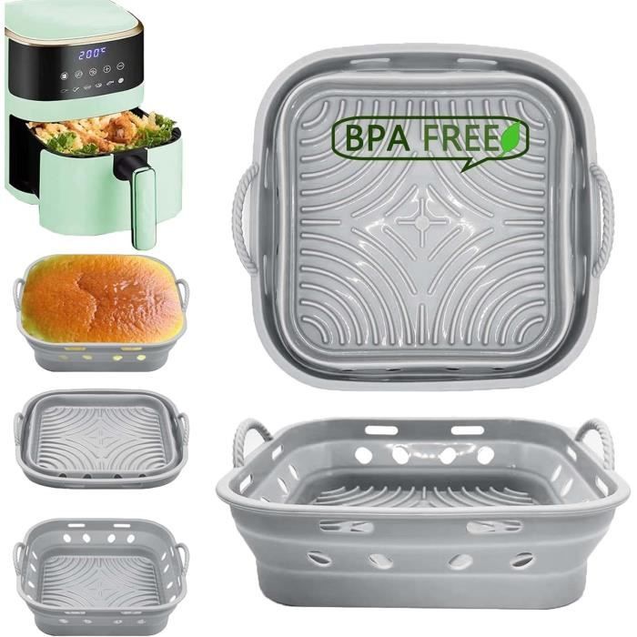 Pipihome Lot De 2 Pots Silicone Pour Friteuse à Air Ninja Dual - Accessoires Réutilisables Anti-Adhésifs
