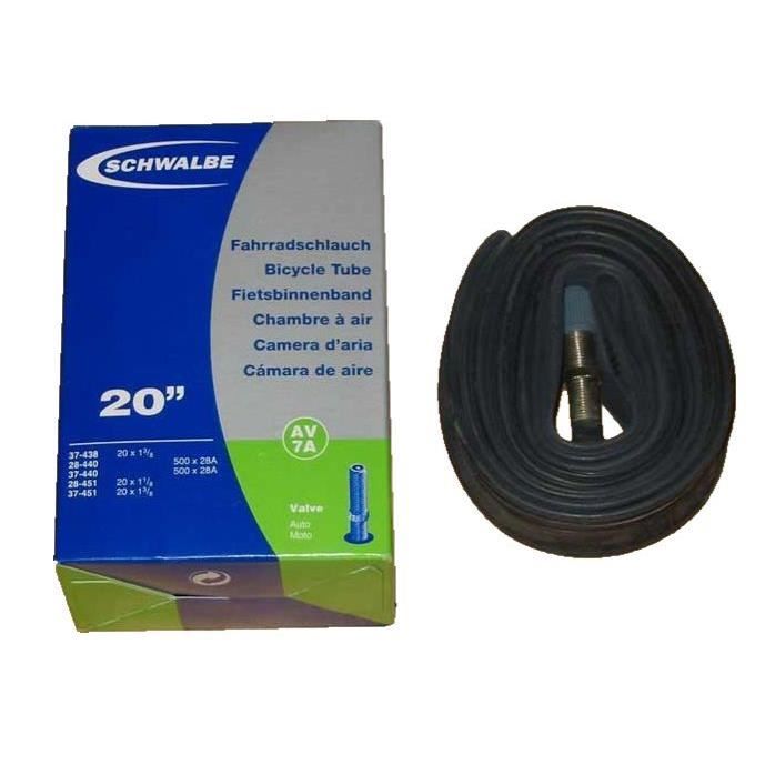 Chambre à air Schwalbe - 500 / 20x1 3/8 37-438 à 37-451 Schrader 40 mm