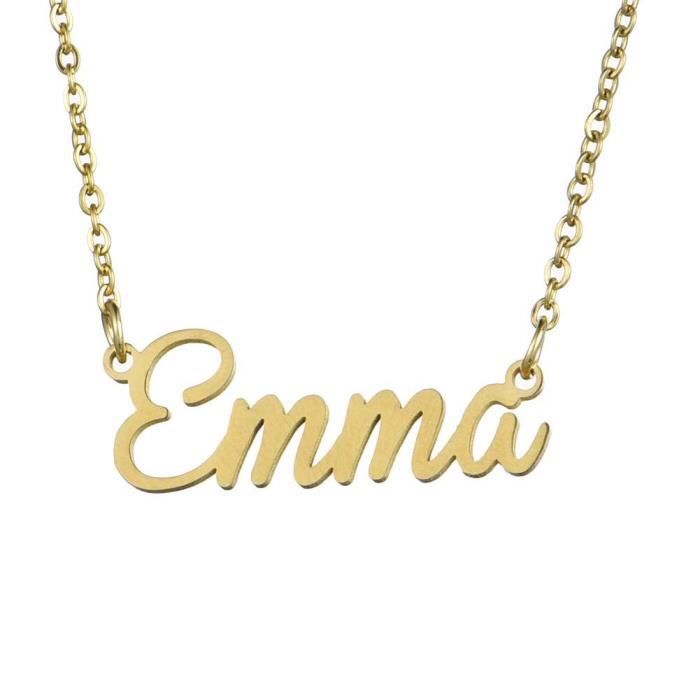 Or Véritable Collier Or 14k Nom Collier Commander un nom nom fine