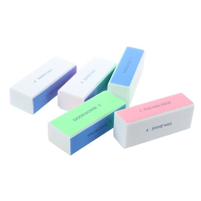 Lot De 2 Blocs Polissoirs Pour Ongles - 4 Côtés De Couleurs (bleu, Rose, Blanc, Vert) - Marque Uxcell - Neuf