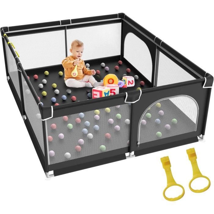 Kidsbuddy Parc pour bébé - Pliable - Intérieur - XXL - 150 x 180 cm - Avec  grille de protection respirante - Avec boule - Aire de jeux de sécurité en  destockage et reconditionné chez DealBurn