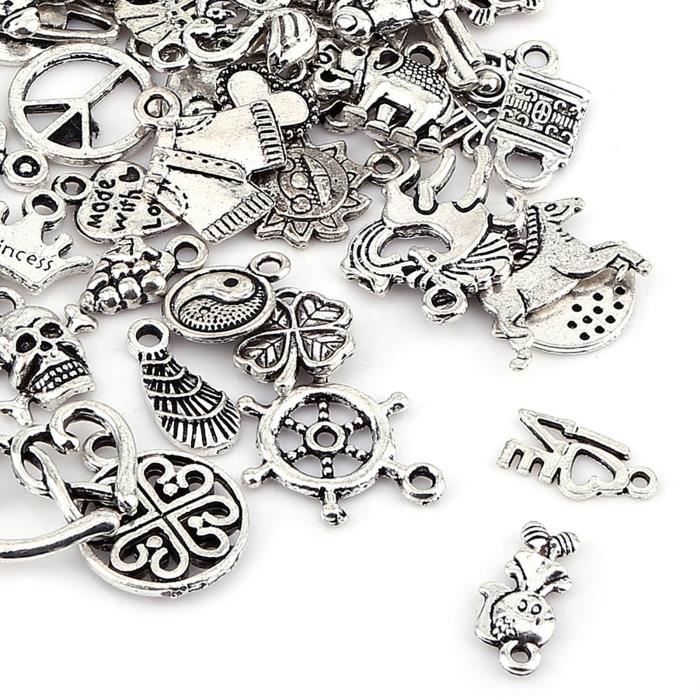 Lot De 5 Pendentifs Breloques Fée - Argent Tibétain 21x15mm - Neuf