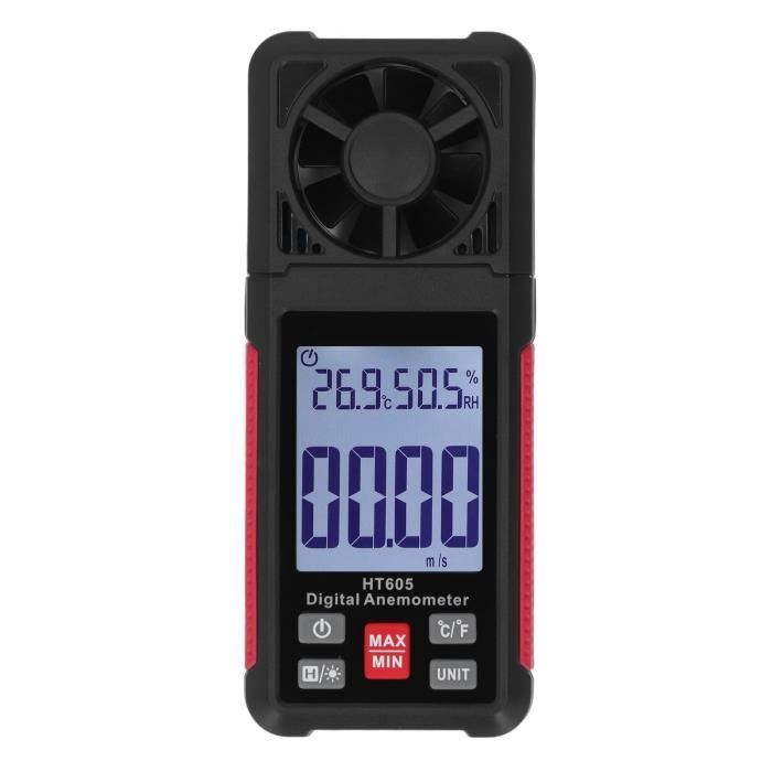 Anémomètre Portable Proster - Mesure Vitesse Vent Et Température - LCD Rétroéclairé - Pour Outdoor