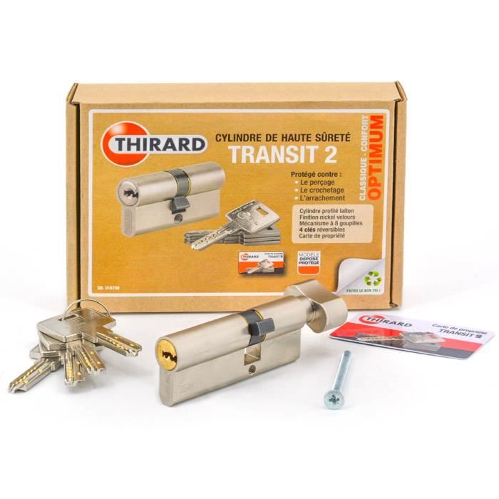 Cylindre Thirard Cobra 2 A Bouton – 33x33mm – 5 Clés – Super Sécurité – Neuf