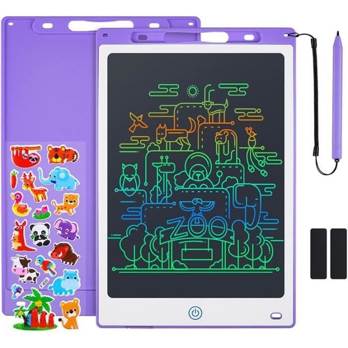 Tablette Dessin Enfant LCD - Lot De 4 Ardoises Magiques 8,5 Pouces Colorées - Écran Protecteur Yeux, Effacement Instantané
