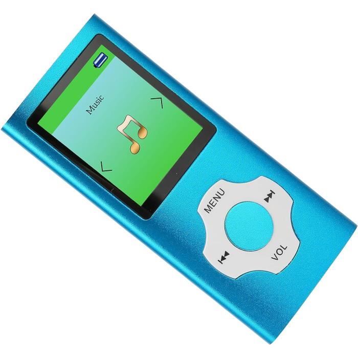 Lecteur MP3 Mini Portable Avec Écouteurs - Son HiFi Sans Perte, 180mAh, Support Carte 64GB Pour Sport Et Études (Bleu)