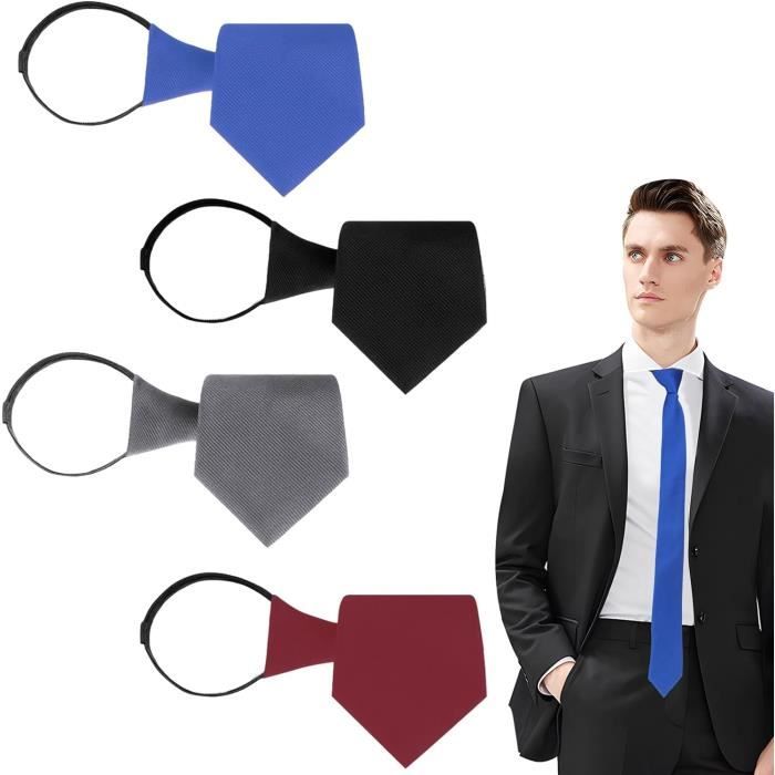 Couleur LD-B12 Cravate de cou pré-nouée pour homme, 8CM, fermeture
