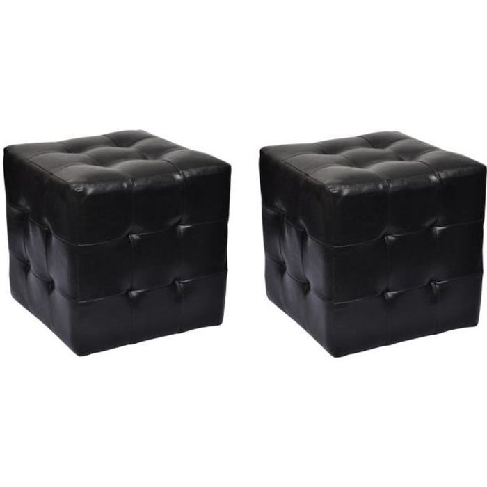 vidaXL 2x Poufs Vert Tissu Velours Tabouret Cube Repose-Pied Salon Chambre