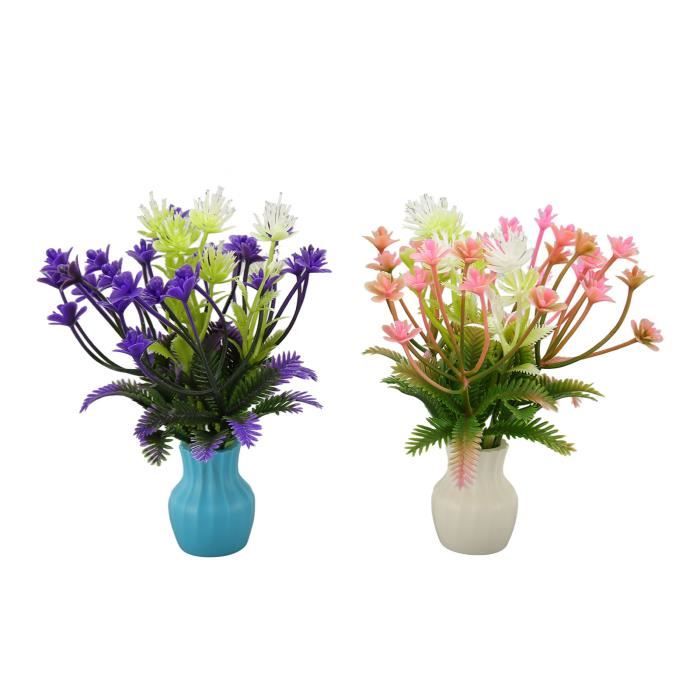 Lot De 2 Pots De Fleurs Artificielles Rouges - Bonsaï Décoratif - 30x8,5 Cm - Pour Salon, Bureau, Chambre