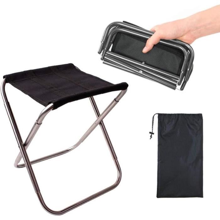 Tabouret Pliant Dextérieur Tabouret Pliant en Alliage Daluminium Mini Tabouret Pliant Portable Ultra Léger avec Sac de