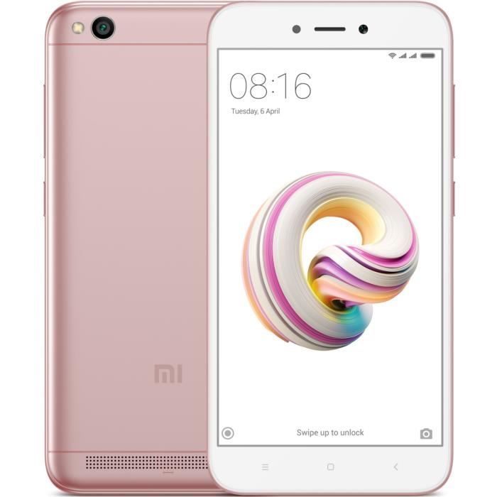 Vente Téléphone portable Xiaomi Redmi 5A 16 Go Rose Or pas cher Vente Téléphone portable Xiaomi Redmi 5A 16 Go Rose Or pas cher