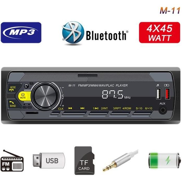 Autoradio Bluetooth M11 4x60W Radio de Voiture stéréo vidéo FM Radio Lecteur MP3 avec Télécommande Supporte USB-SD-TF-AUX