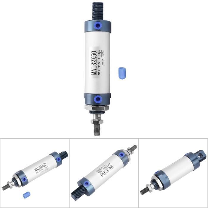 Vérin Pneumatique Double Effet Heschen - Alésage 63mm, Course 250mm, Ports PT3/8'', Pression Max 280 Bar