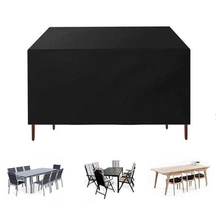 Housse De Protection Pour Meubles De Jardin – 150x100x100 Cm – Tissu Oxford 420D – Imperméable, Anti-UV, Anti-Vent – Noire