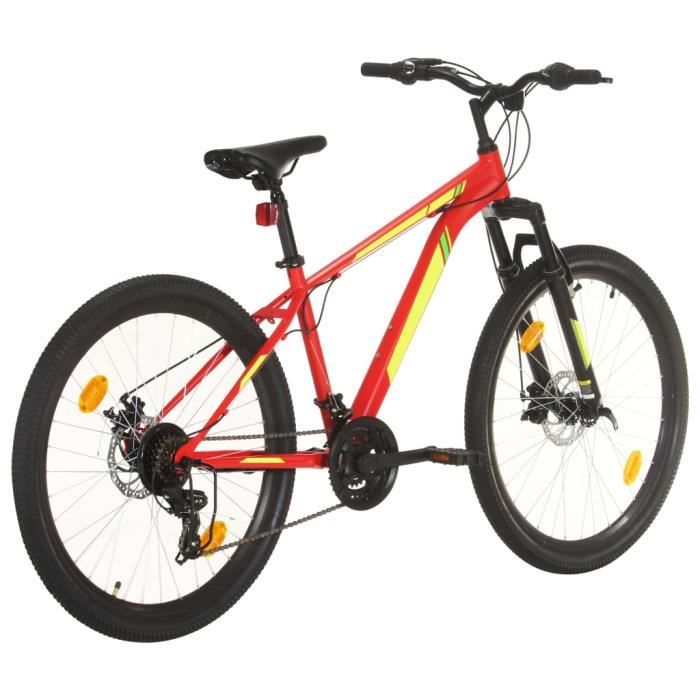 Zerodis Vélo de montagne 21 vitesses Roues de 27,5 pouces 38 cm Rouge HB042