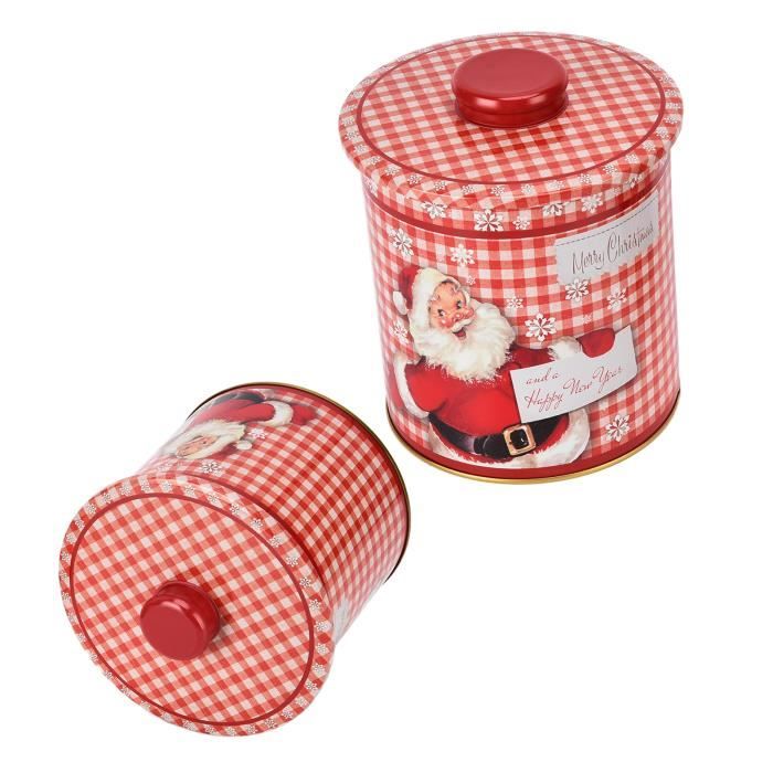 2 Boîtes Métalliques Noël Tinplate Avec Fenêtre Transparente - Rangement Biscuits Bonbons Festifs