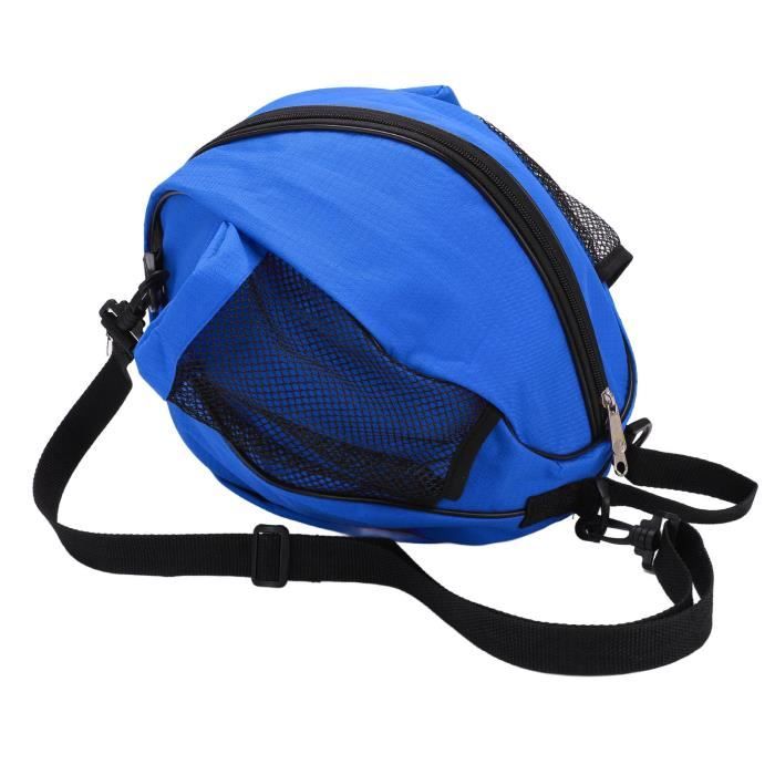 Fitdom Sac de basket-ball en maille robuste XL avec bandoulière réglable pour entraîneur avec 2 poches avant pour l'entraînement et accessoires de sport. Ce sac de transport peut stocker jusqu'à 5 ballons