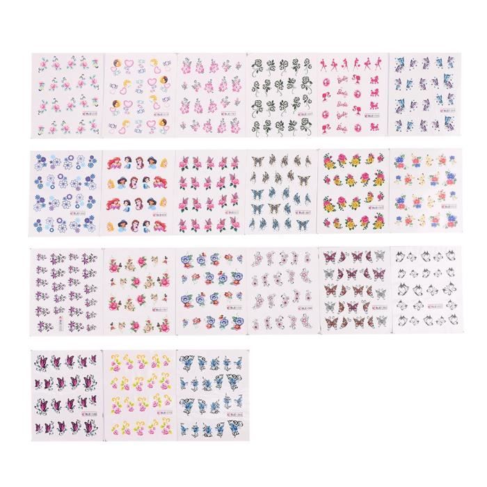 50 Feuilles Stickers ongles Nail Art 3D Autocollants ongles Manucure Décor ZR004