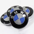 2 Logos Badges emblème BMW 82mm capot / 74mm coffre en véritable fibre de carbone recouvert de résine époxy-1