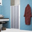 Porte Paroi de douche en PVC 150CM H185 pliante avec ouverture latérale couleur Blanche mod. Flex-1