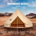 Tente de camping - VEVOR - 4 Saisons  Familial avec Trou de Poêle, pour Glamping Jusqu'à 8Personnes, Hauteur300cm, Diamètre5m-1