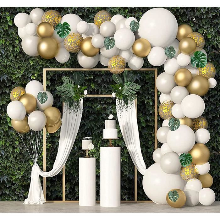 Kit d'arche de ballon blanc nacré, chromé, champagne, or, argent, patients  de mariage, décorations de fête préChristophe, anniversaire