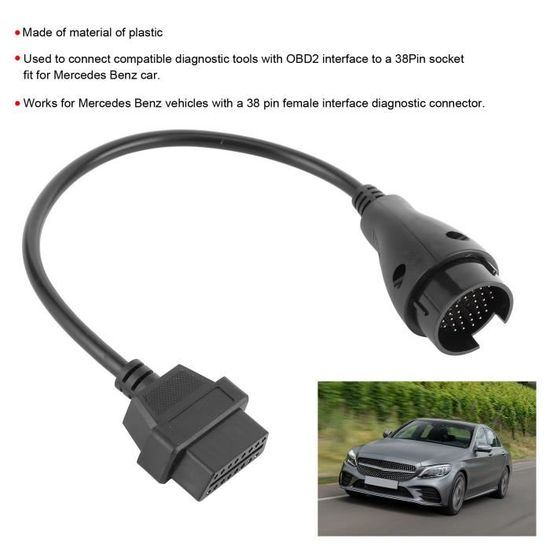 Câble Adaptateur OBDII 38 Vers 16 Broches | Compatible Mercedes Pre-2001 | Pour Diagnostic Voiture Avec Outils Standard - 10