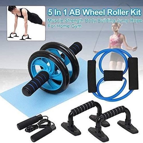 Appareils de Fitness 5 en 1 - Roue Abdominale Poignée de Pompe