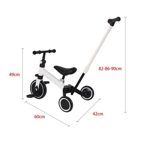 Tricycle pour bebe 3 en 1 OHMG Velo d equilibre pour 18 mois 4 ans Blanc Cdiscount Sport