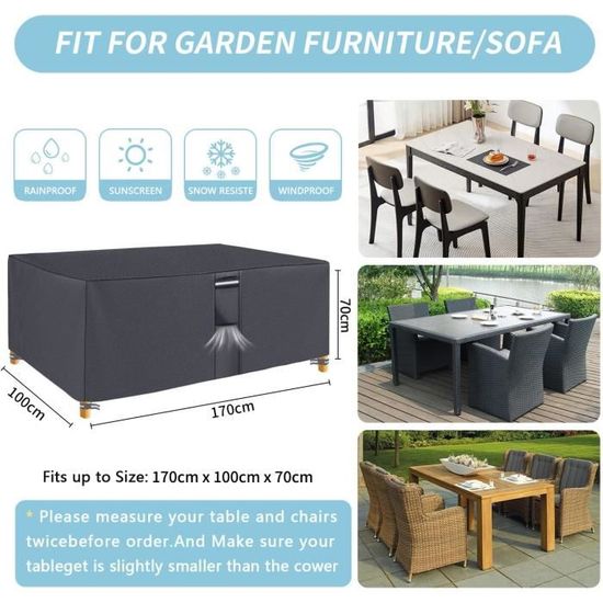Housse De Protection Pour Meubles De Jardin En Rotin Imperméable 150 X