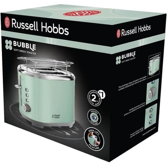 Russell Hobbs Toaster Grille Pain, Fentes XL, Cuisson Ajustable Vert