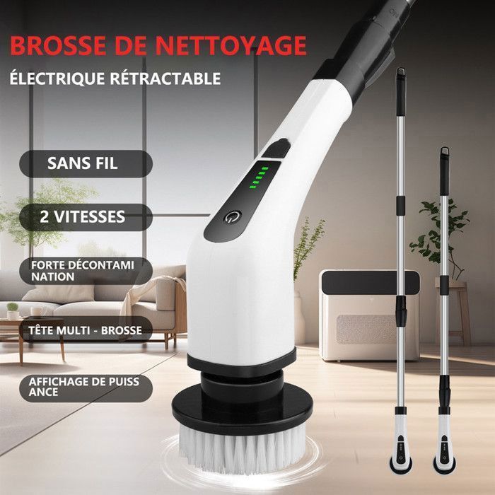 Brosse de nettoyage électrique 7 en 1, 2 vitesses et 3 angles réglables, rechargeable, sans fil – acheter aux petits prix dans la boutique en ligne