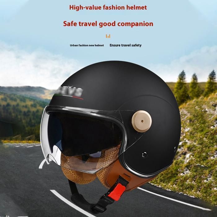 Casque Moto Ouvert Bluetooth NSASL Vintage - Approuvé ECE Avec Double Pare-Soleil, Idéal Scooter Et Tourisme Pour Hommes Et Femmes