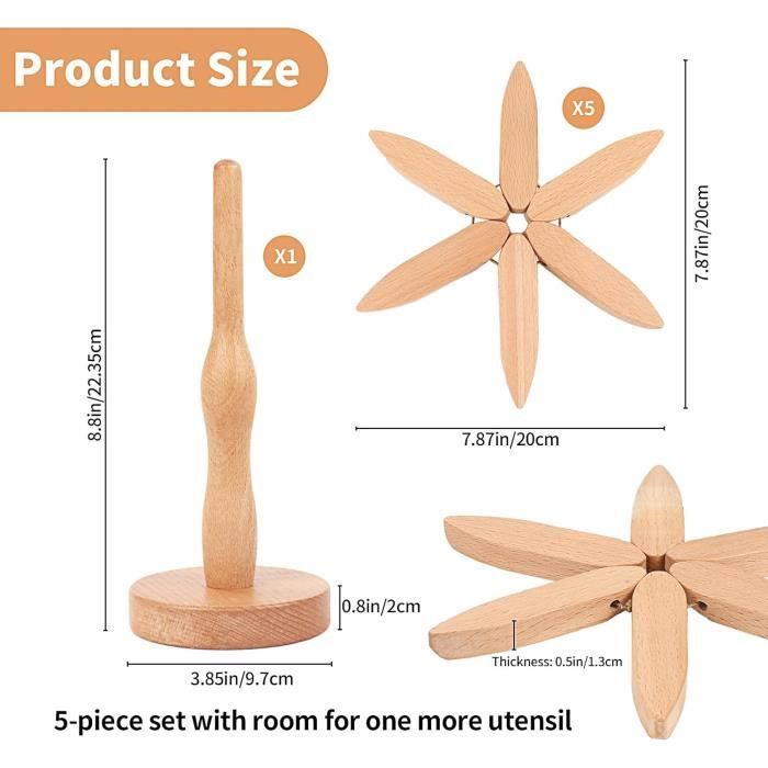 Lot De 4 Dessous De Plat En Bois Forme Arbre – Pliable, Résistant Chaleur, Pour Plats Chauds Et Décoration