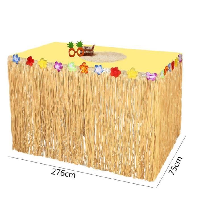Jupe De Table Hawaïenne YILANJIN - 275x60cm - Imperméable Déco Fête Tropicale