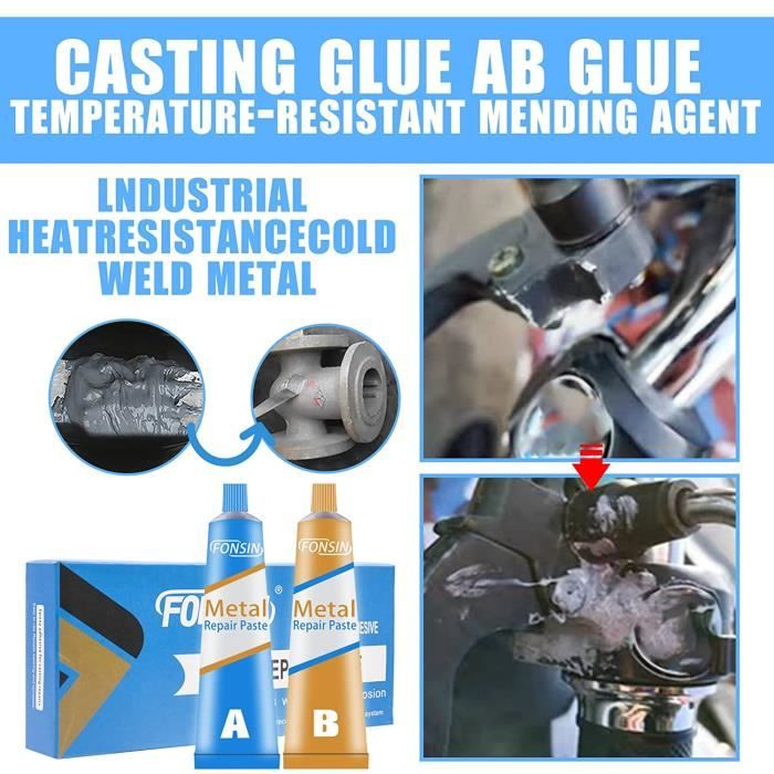 Mastic epoxy réparation métal soudure à froid résiste haute tempéra
