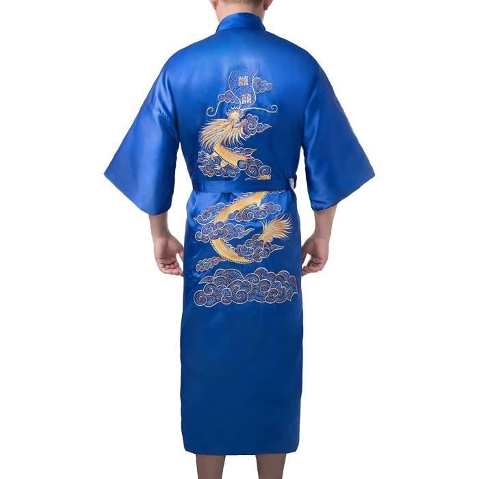 Peignoir soie homme brodé discount