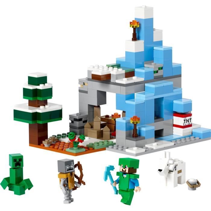 LEGO Minecraft 21243 Les Pics Geles Jouet Enfants 8 Ans avec Figurines Steve et Creeper Cdiscount Jeux Jouets