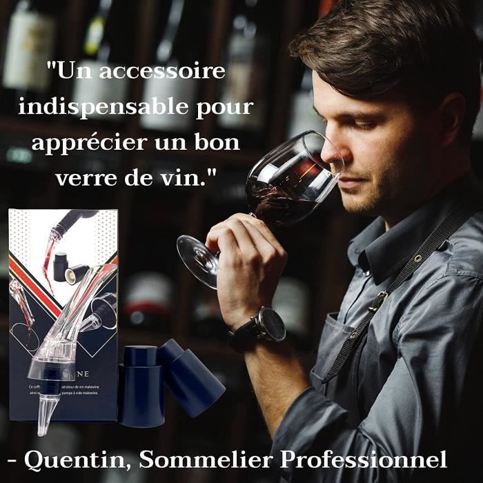 Bouchon Et Bec Verseur Pour Vin - Limics24 - Malowine Aérateur Coffret 2  Bouteille Vide Air Decanteur Anti