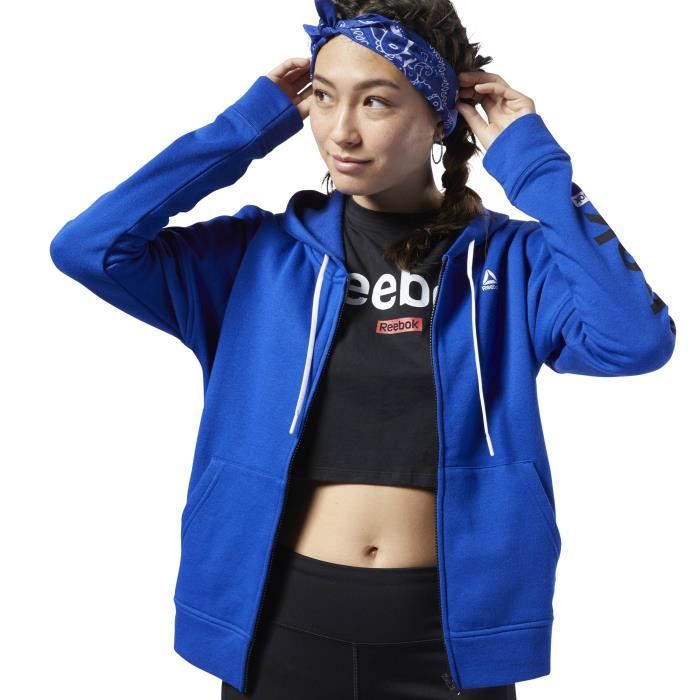 Sweat reebok hot sale femme bleu