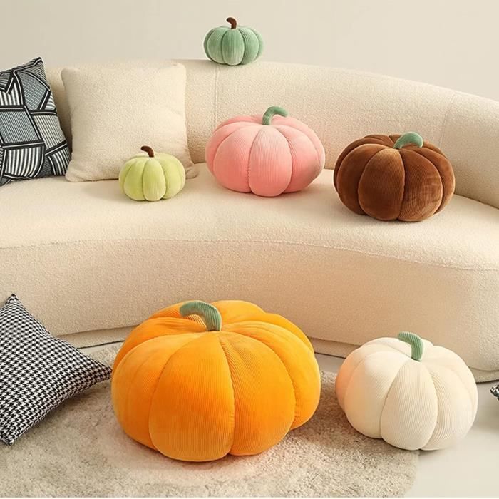Citrouille Peluche Coussin, 28 CM Ultra Doux Moelleux Peluche Citrouille Coussin, Coussin Automne Halloween/Thanksgiving Blanc | Leroy Merlin