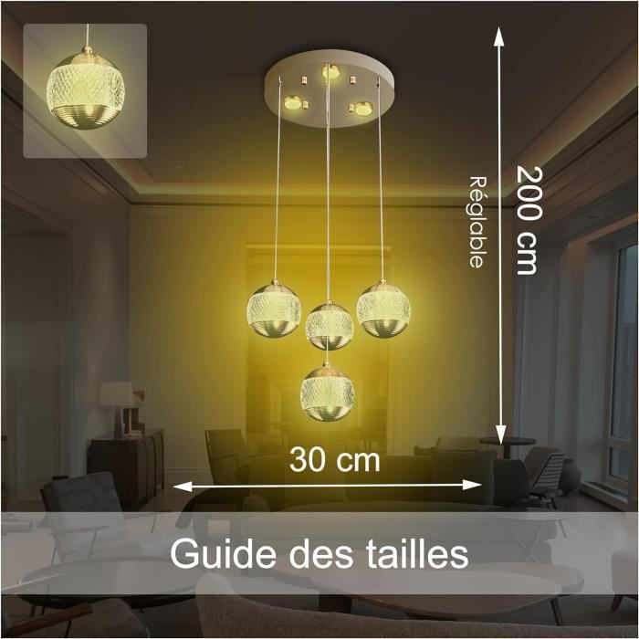 Lustre Cristal Salon Moderne Lustre Chambre Adulte Salle À Manger ...