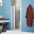 Porte Paroi de douche en PVC 150CM H185 pliante avec ouverture latérale couleur Blanche mod. Flex-2