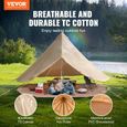 Tente de camping - VEVOR - 4 Saisons  Familial avec Trou de Poêle, pour Glamping Jusqu'à 8Personnes, Hauteur300cm, Diamètre5m-2